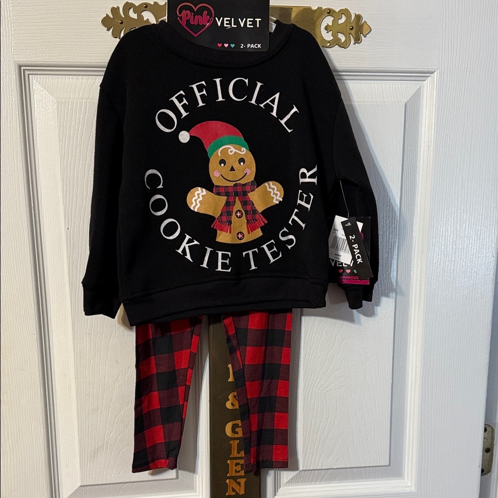 Pink Velvet toddler girls gingerbread two piece legging set; size: 2T